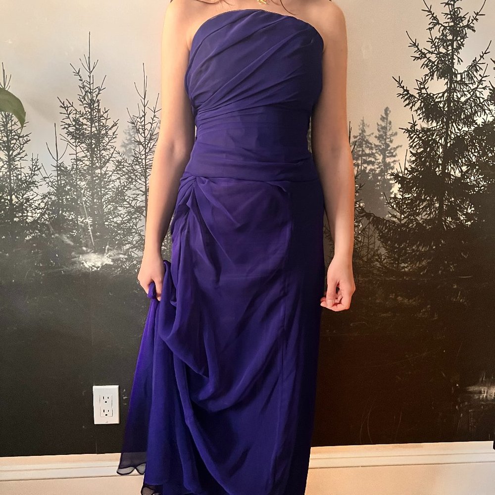 VINTAGE Paradox "Missy" Two-Piece Dark Blue Strapless Prom Formal Party Dress